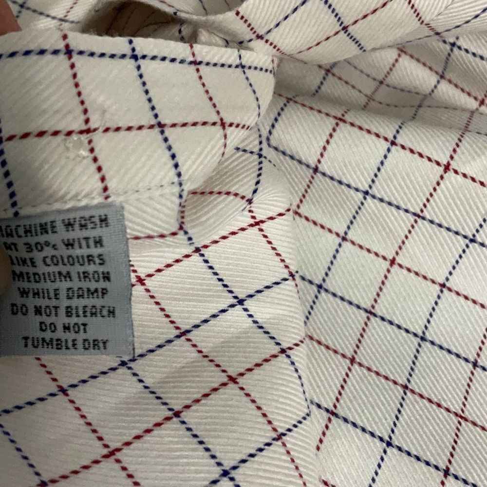 Curtis Brandon Ivory Red Blue Check Long Sleeve Button Front Men’s Shirt Sz XXL - Picture 8 of 8